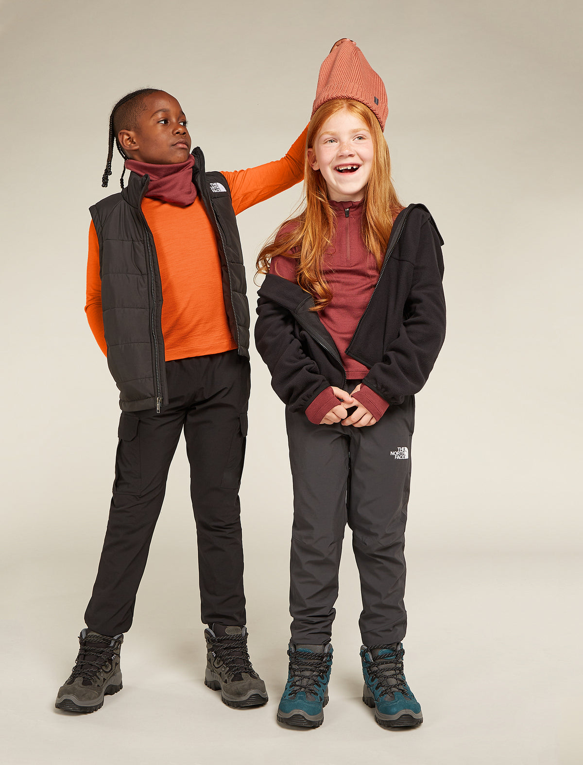 Kids’ Merino 200 Oasis Long Sleeve Crew Thermal Top Blaze - 10