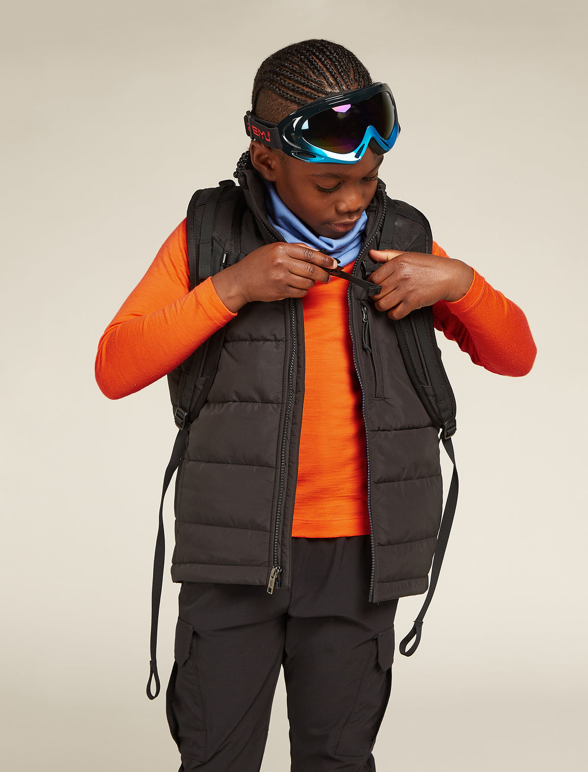 Kids’ Merino 200 Oasis Long Sleeve Crew Thermal Top Blaze - 7