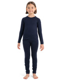 Kids’ Merino 200 Oasis Long Sleeve Crew Thermal Top Midnight Navy - 1