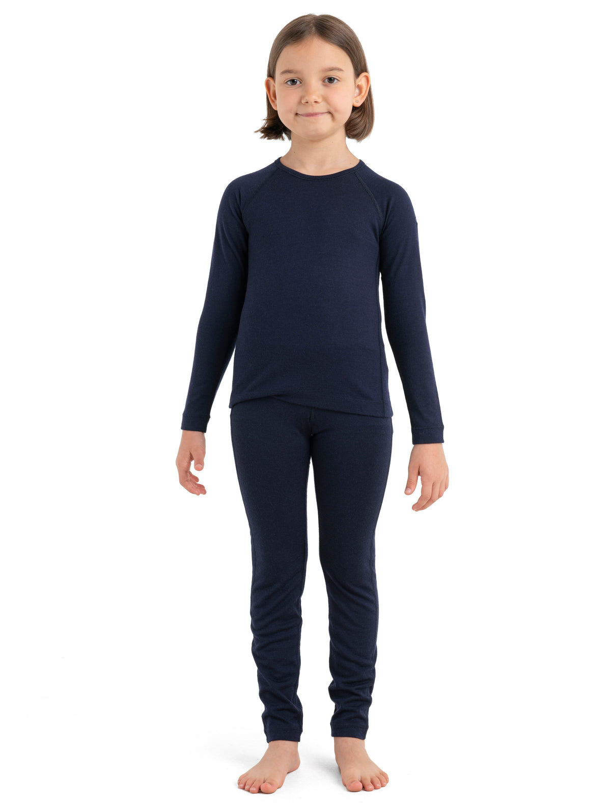 Kids’ Merino 200 Oasis Long Sleeve Crew Thermal Top Midnight Navy - 1