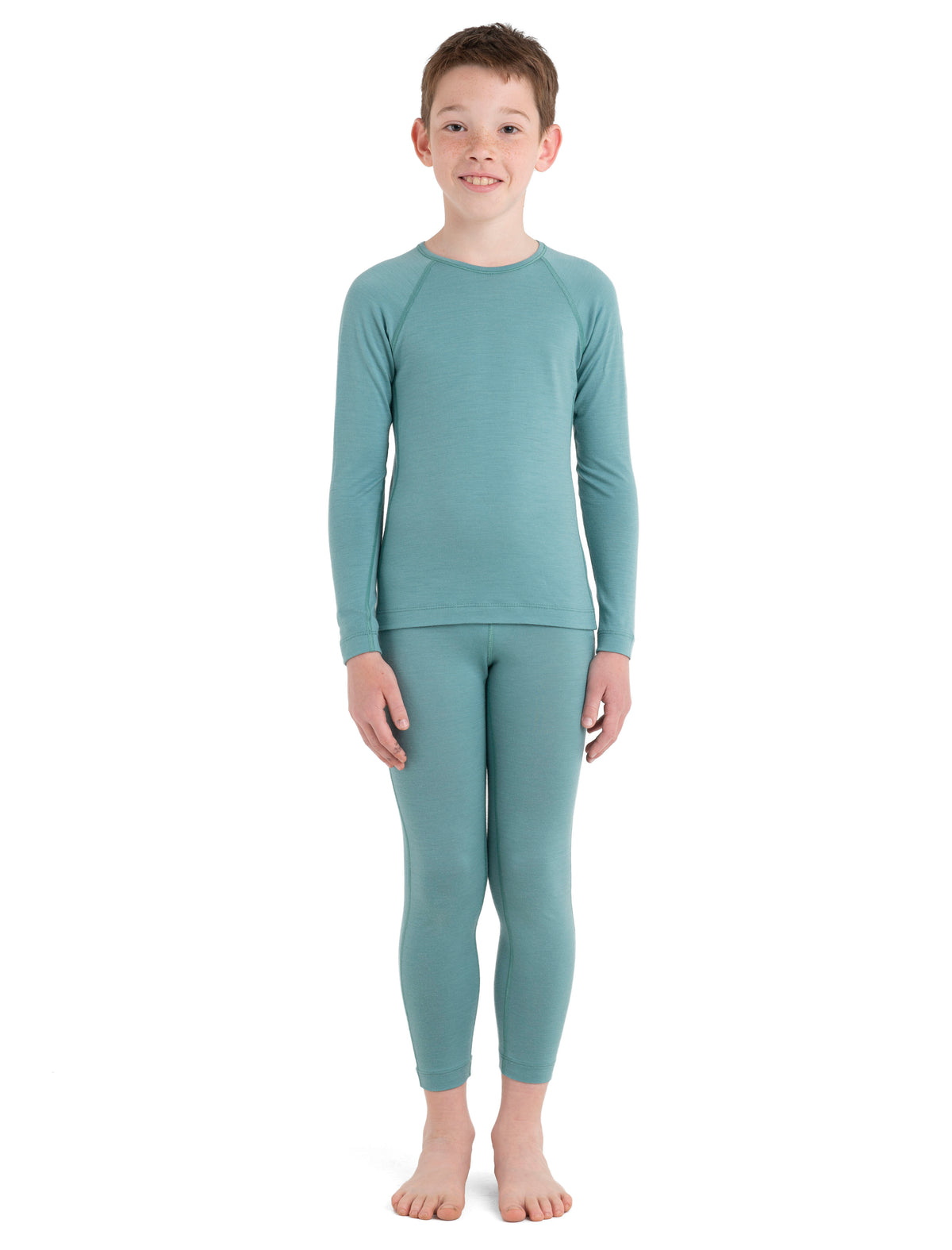 Kids’ Merino 200 Oasis Long Sleeve Crew Thermal Top Cloud Ray - 1