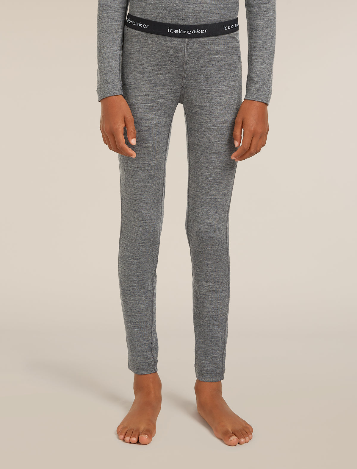 Kids’ 200 Oasis Thermal Leggings Gritstone Heather - 1