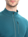 Men's Descender Long Sleeve Zip Jacket Green Glory - 5