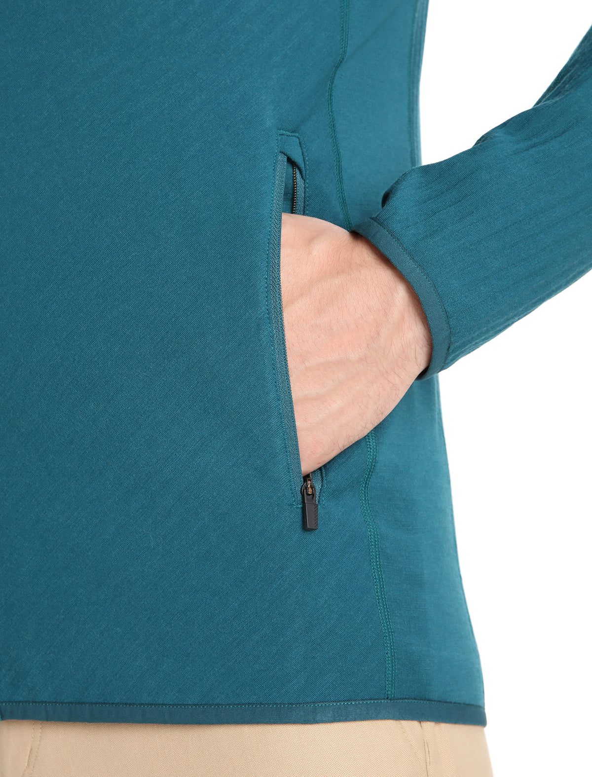 Men's Descender Long Sleeve Zip Jacket Green Glory - 7