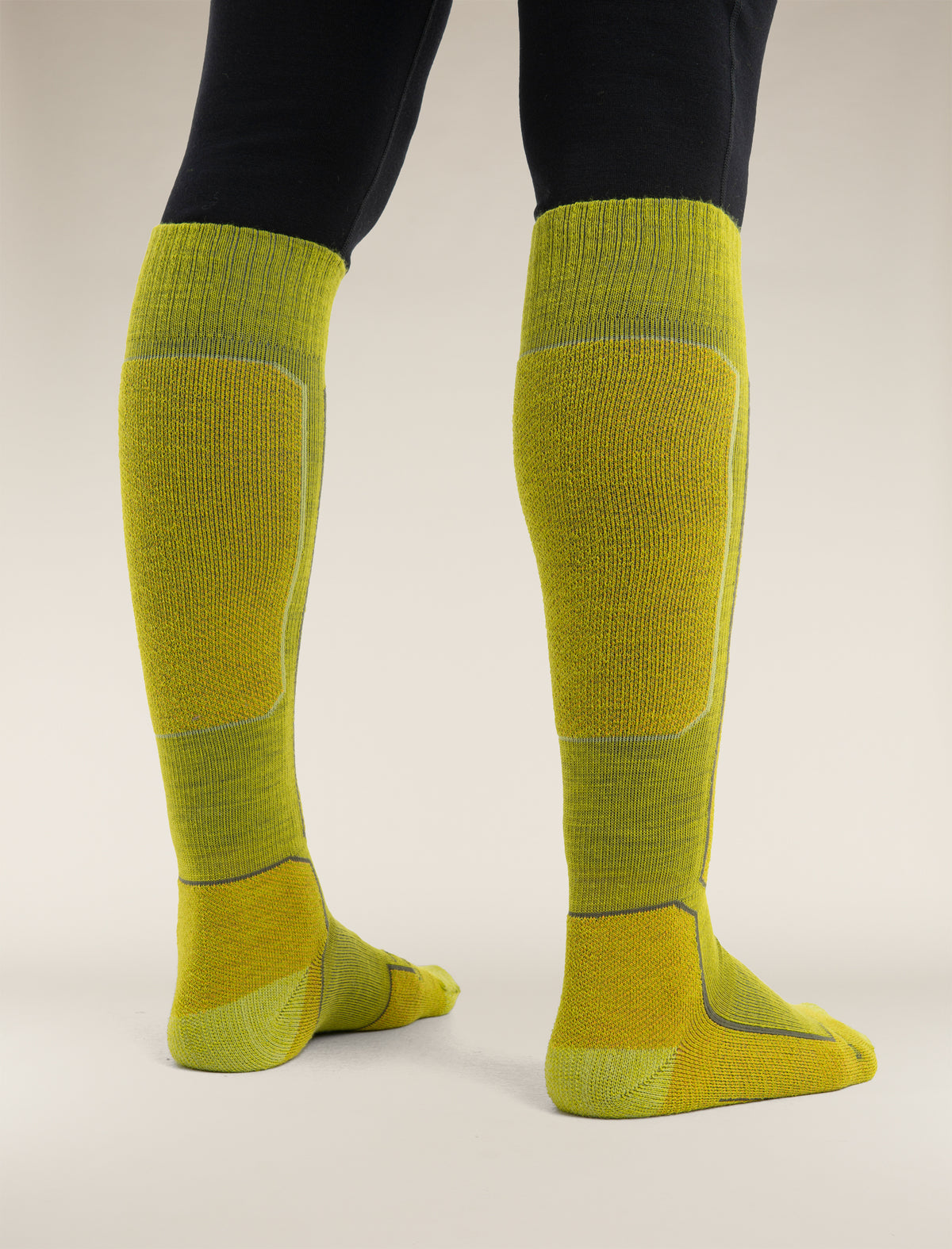 Men's Merino Ski+ Light Over the Calf Socks Bio Lime/Solar - 2
