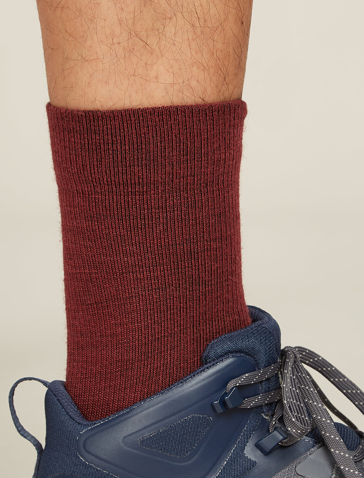 Men's Merino Hike+ Light Crew Socks PORT/BLAZE - 1