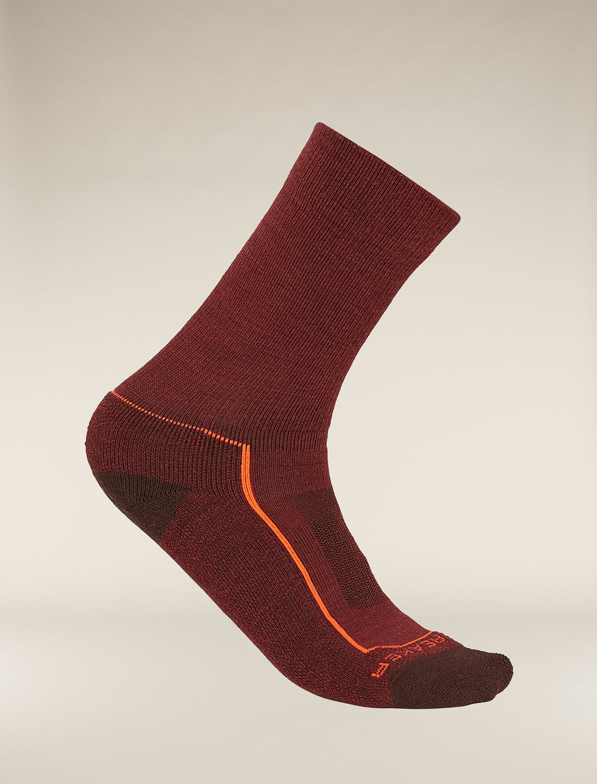 Men's Merino Hike+ Light Crew Socks PORT/BLAZE - 2