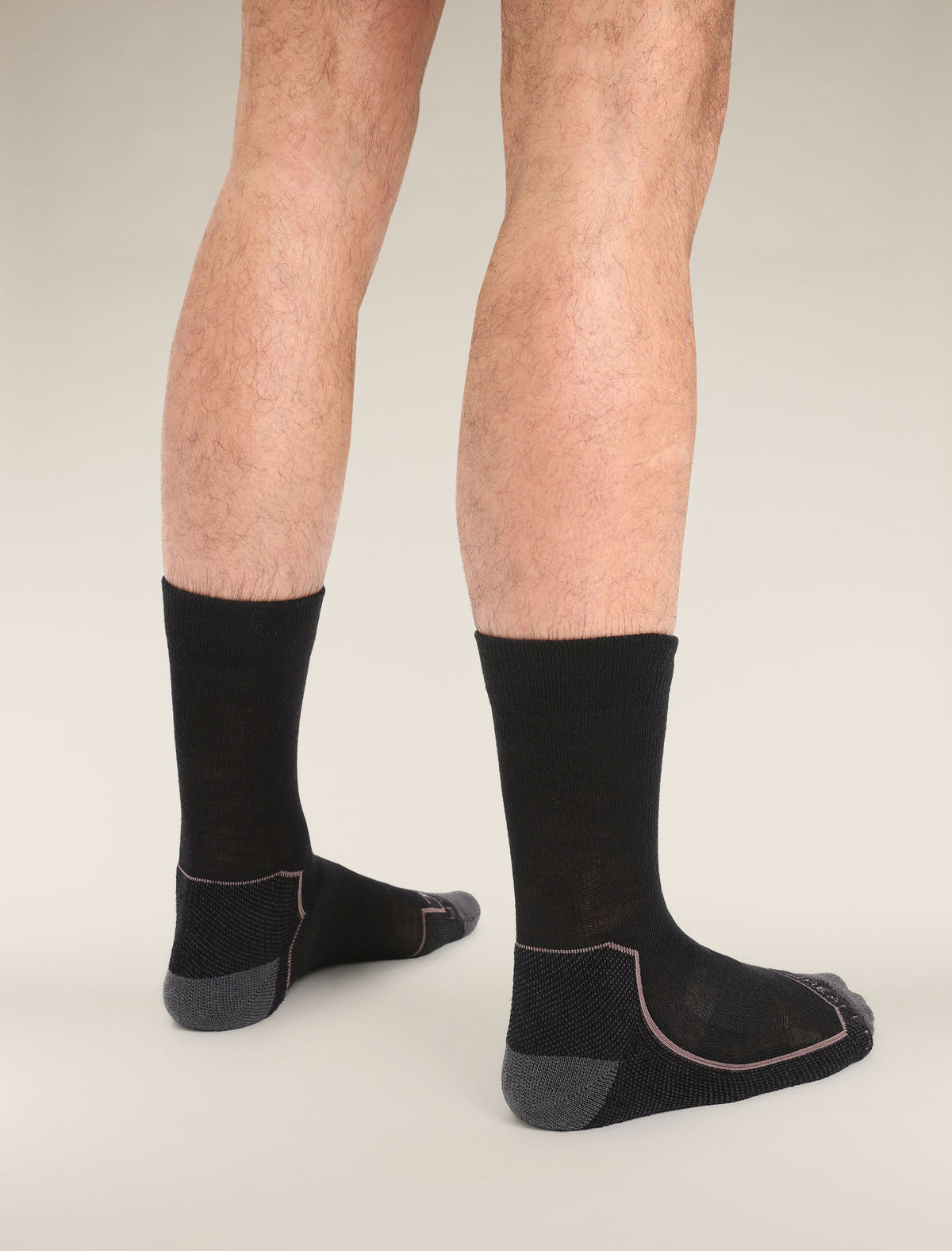 Men's Merino Hike+ Light Crew Socks Black/Mink - 3