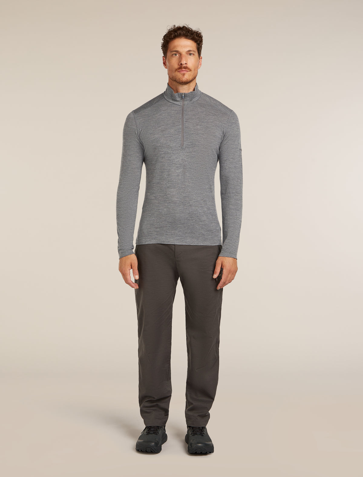 Men's 200 Oasis Half Zip Thermal Top Gritstone Heather - 3