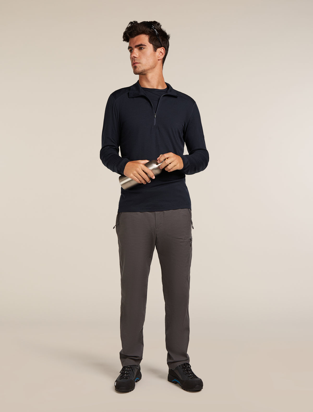 Men's 200 Oasis Half Zip Thermal Top Midnight Navy - 3