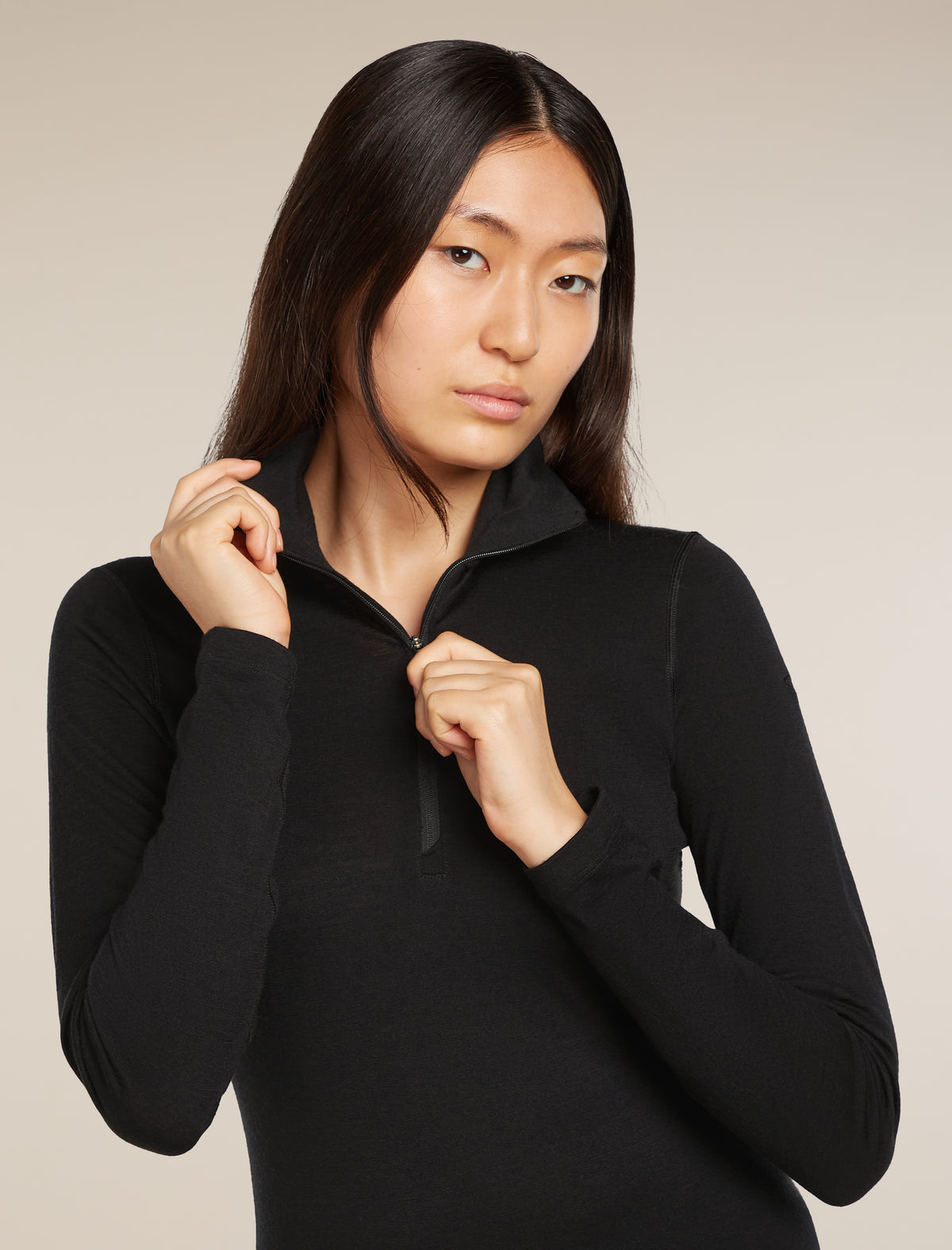 Women's 200 Oasis Half Zip Thermal Top Black - 5