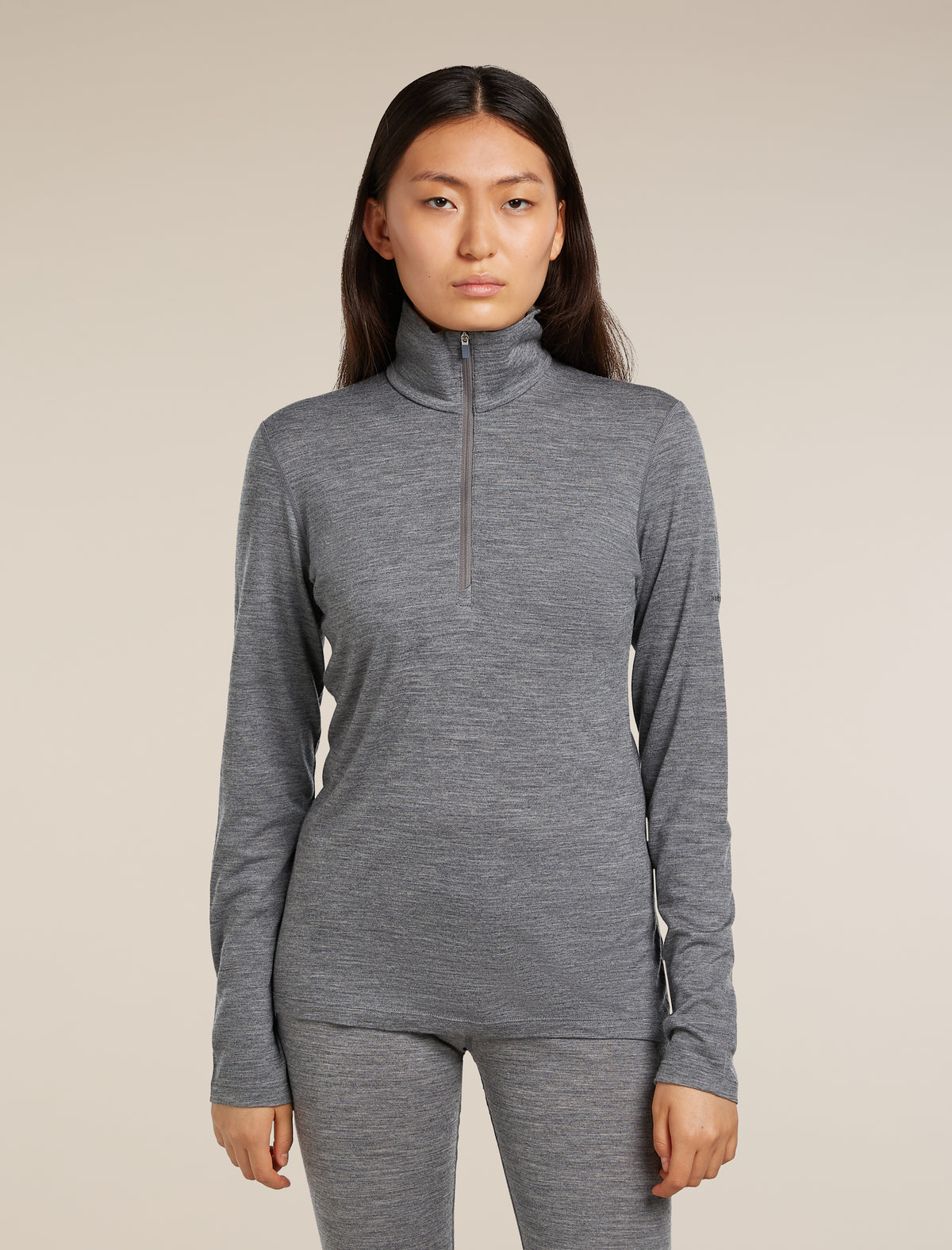 Women's 200 Oasis Half Zip Thermal Top Gritstone Heather - 1