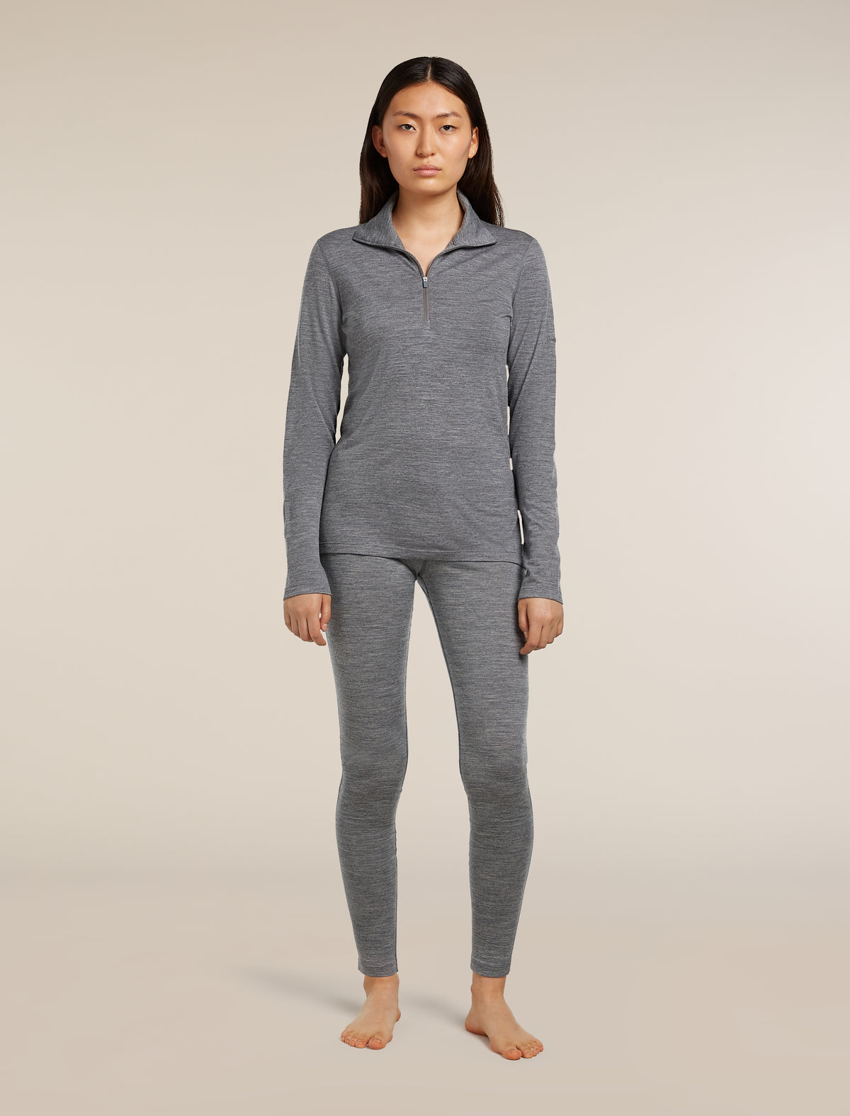 Women's 200 Oasis Half Zip Thermal Top Gritstone Heather - 3