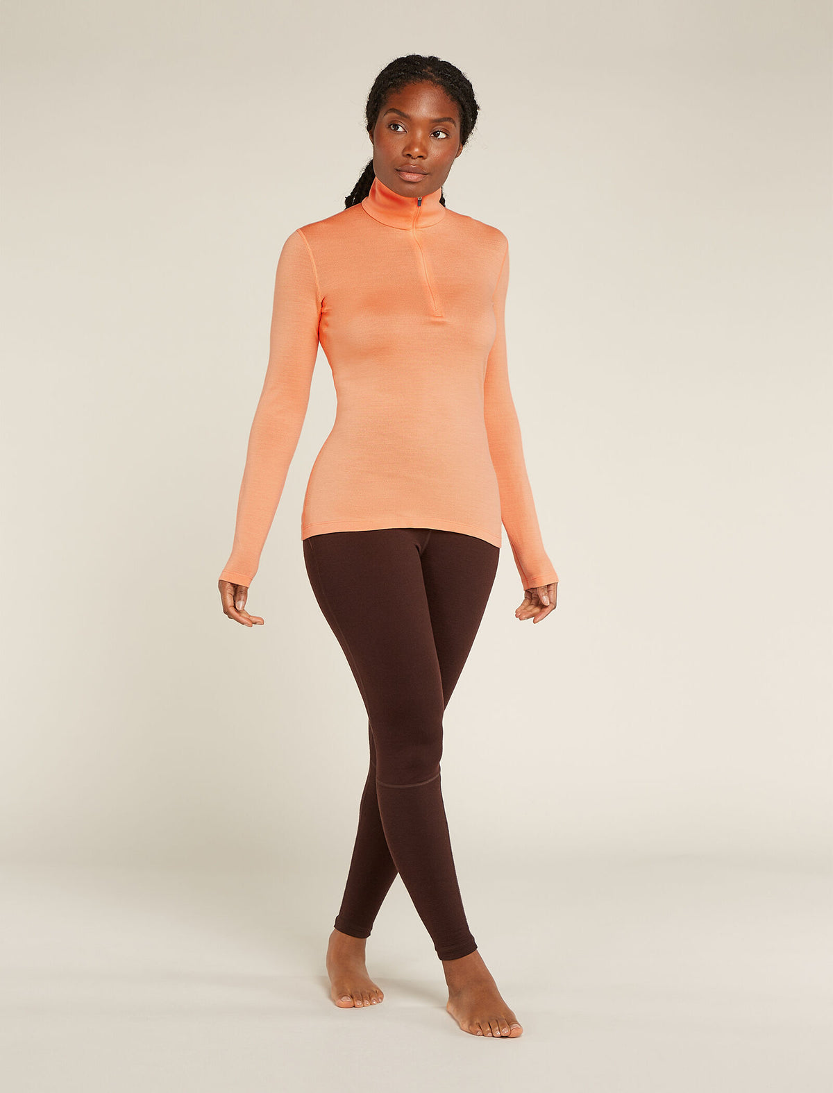 Dam 260 Tech långärmad termisk topp i merino med halvlång dragkedja  - 3