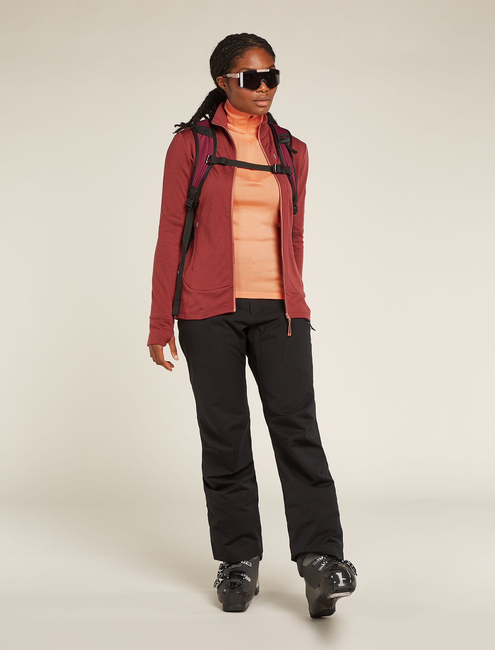 Dames 260 Tech Thermisch Lang Mouw Half Zip Top Van Merinowol
