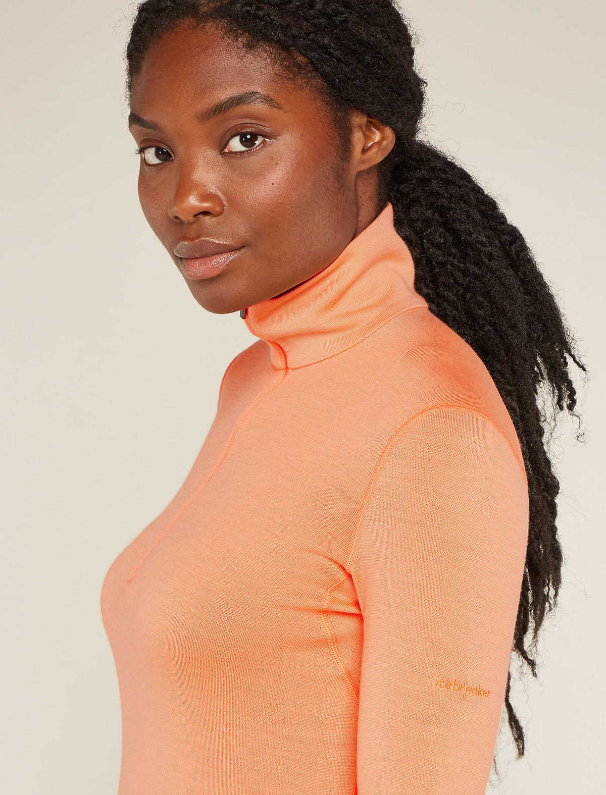 Dam 260 Tech långärmad termisk topp i merino med halvlång dragkedja  - 5