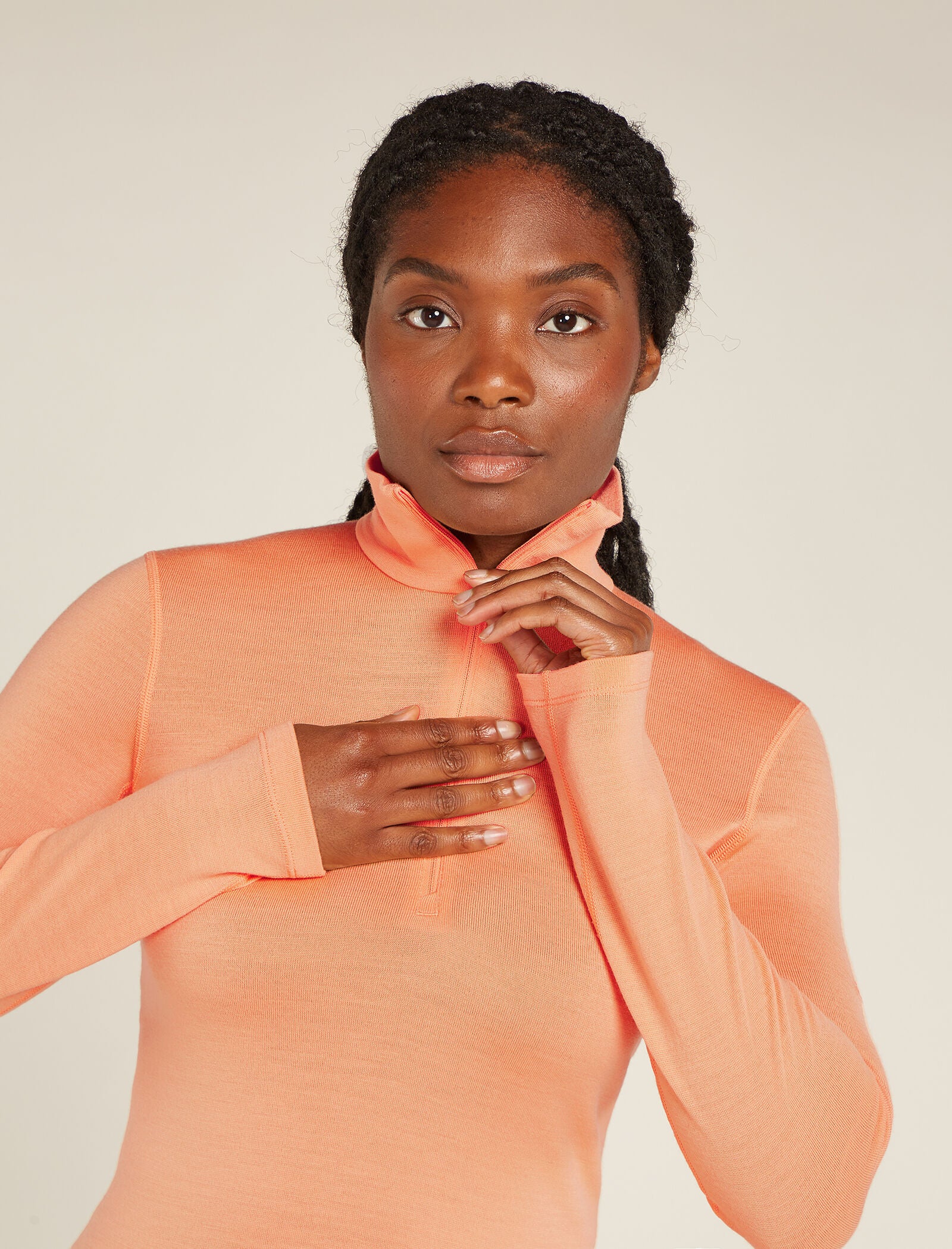 ウェア KYM Dames 260 Tech Thermisch Lang Mouw Half Zip Top Van Merinowol