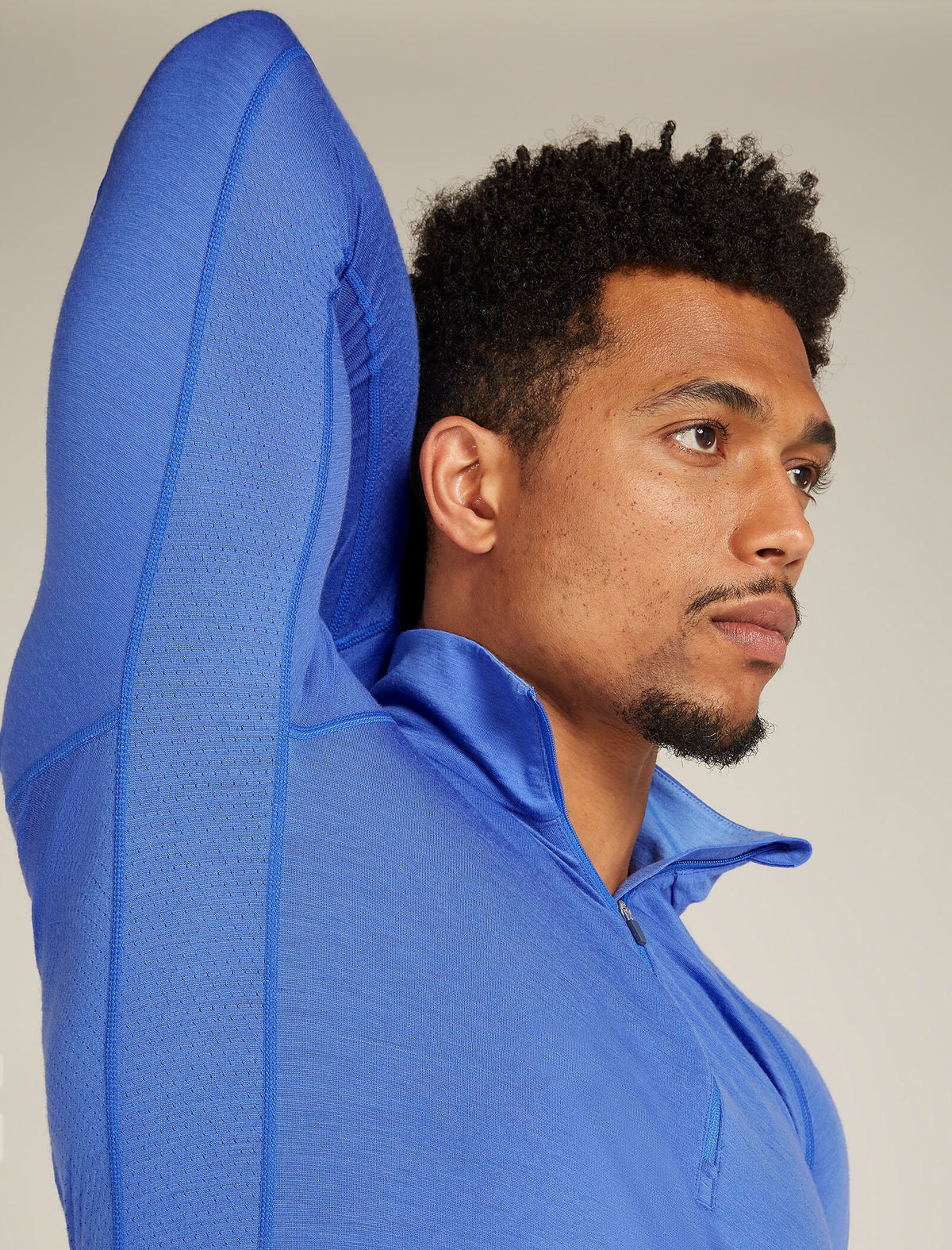 Heren 200 ZoneKnit™ thermische top met lange mouwen en halve rits van merinowol  - 6