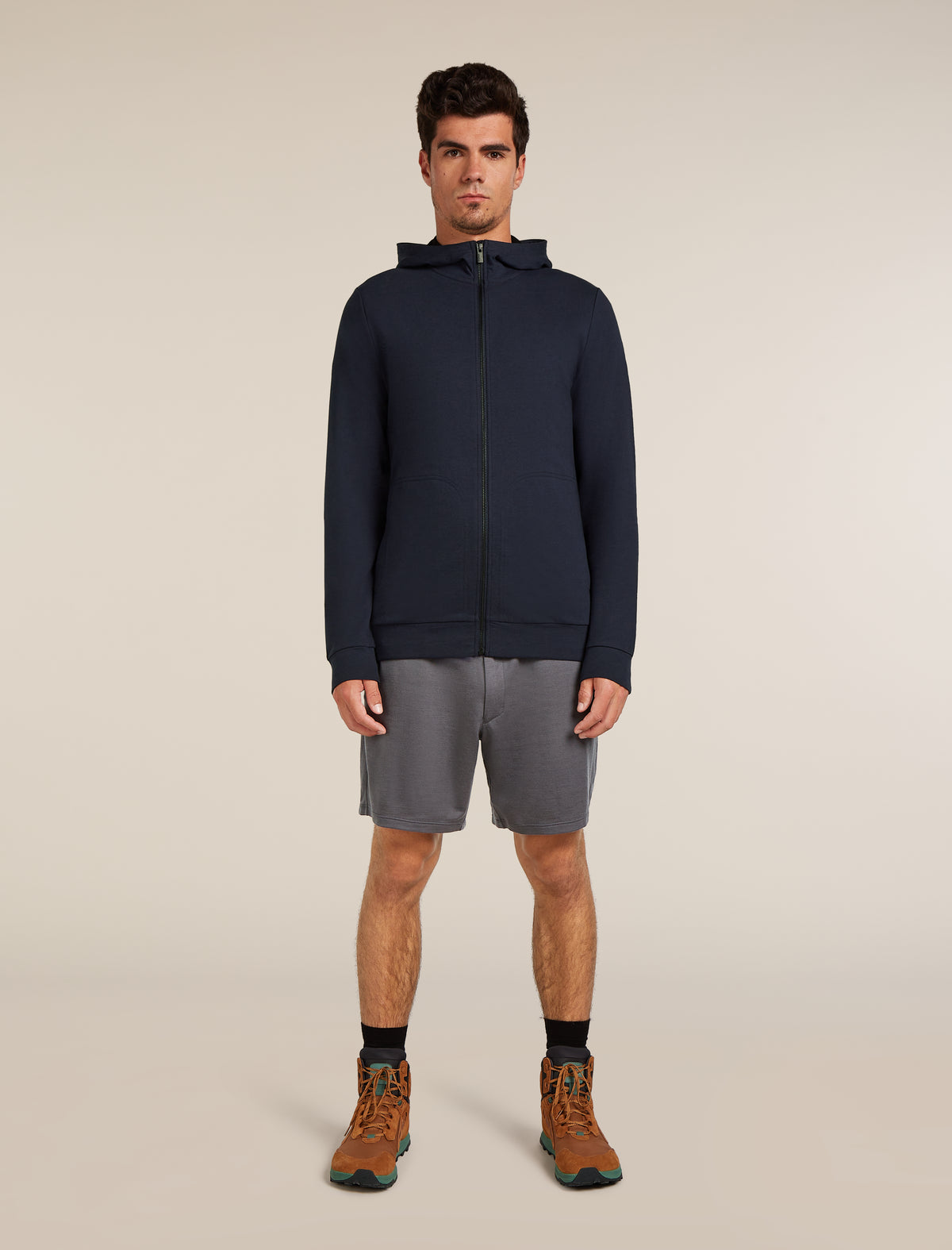 Maglia con maniche lunghe, zip e cappuccio in misto di lana merino Central Classic Uomo  - 3