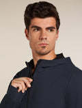Maglia con maniche lunghe, zip e cappuccio in misto di lana merino Central Classic Uomo  - 5