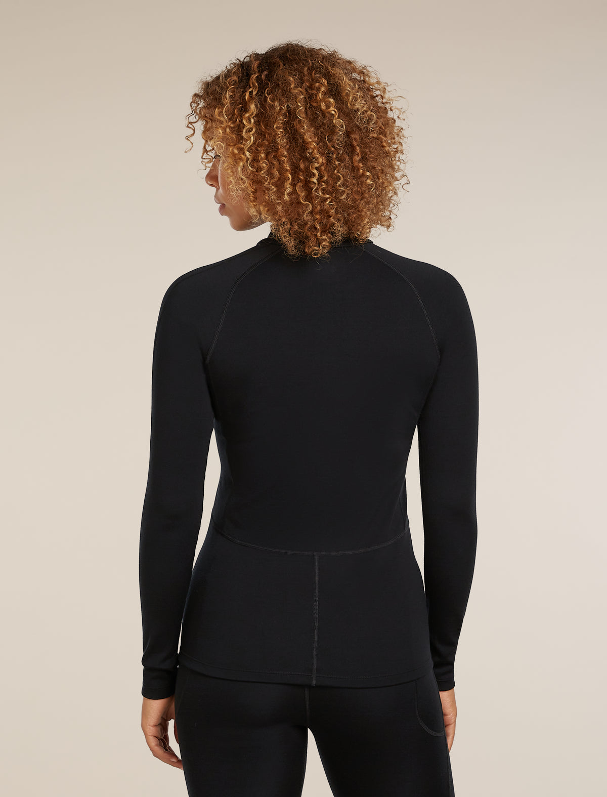Women's 300 Polar Half Zip Thermal Top Black - 2