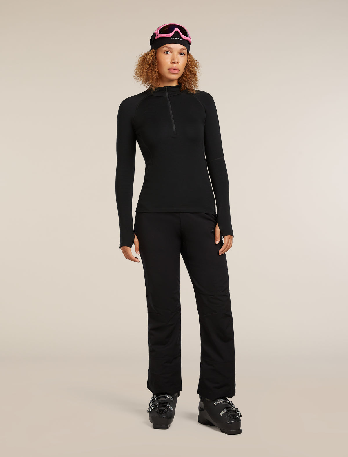 Women's 300 Polar Half Zip Thermal Top Black - 4