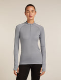 Top termiczny z wełny merino 300 MerinoFine™ Polar z długim rękawem zapinany do połowy na zamek błyskawiczny dla kobiet  - 1