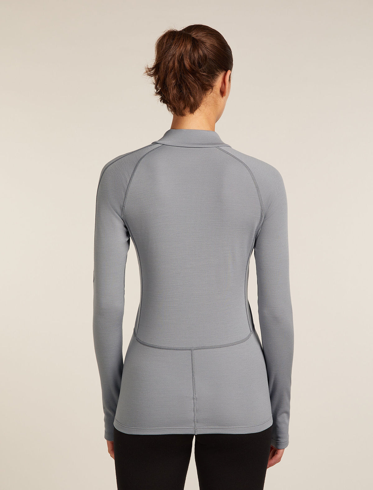Top termiczny z wełny merino 300 MerinoFine™ Polar z długim rękawem zapinany do połowy na zamek błyskawiczny dla kobiet  - 2
