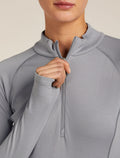 Top termiczny z wełny merino 300 MerinoFine™ Polar z długim rękawem zapinany do połowy na zamek błyskawiczny dla kobiet  - 6