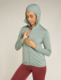 Women's Merino 560 Realfleece™ Elemental Long Sleeve Zip Hoodie Moss - 1