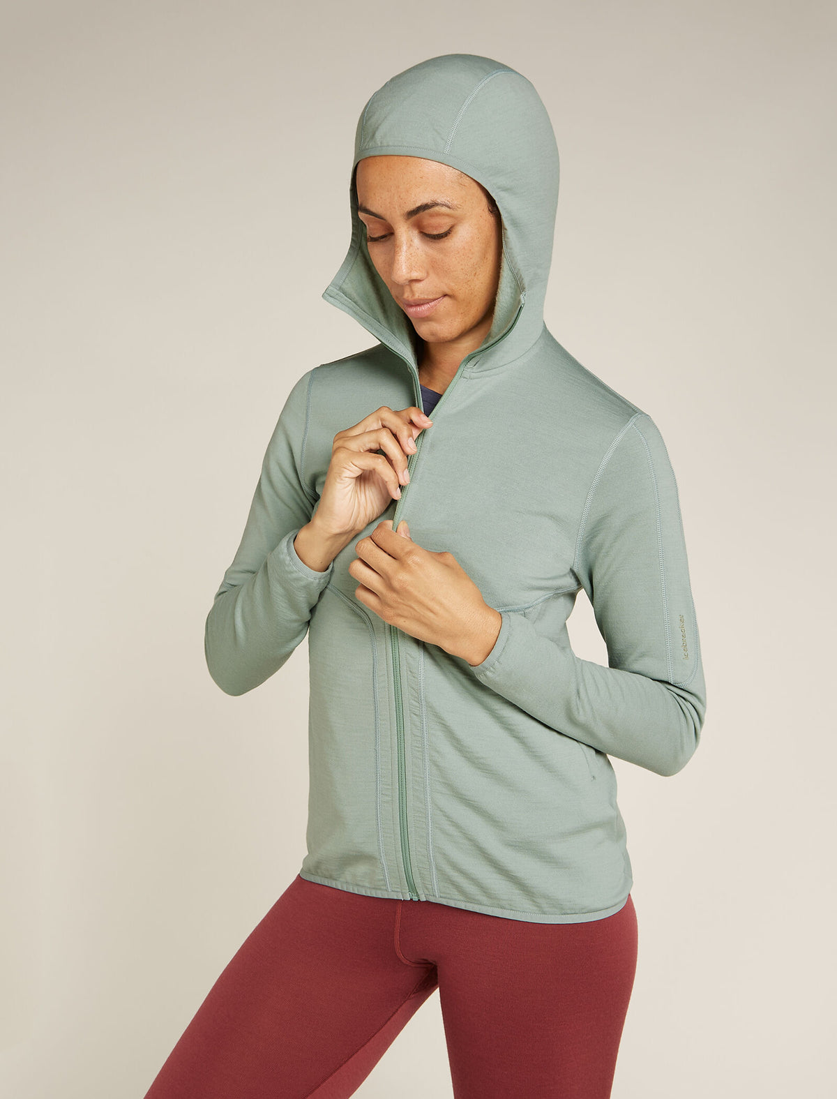 Women's Merino 560 Realfleece™ Elemental Long Sleeve Zip Hoodie Moss - 1
