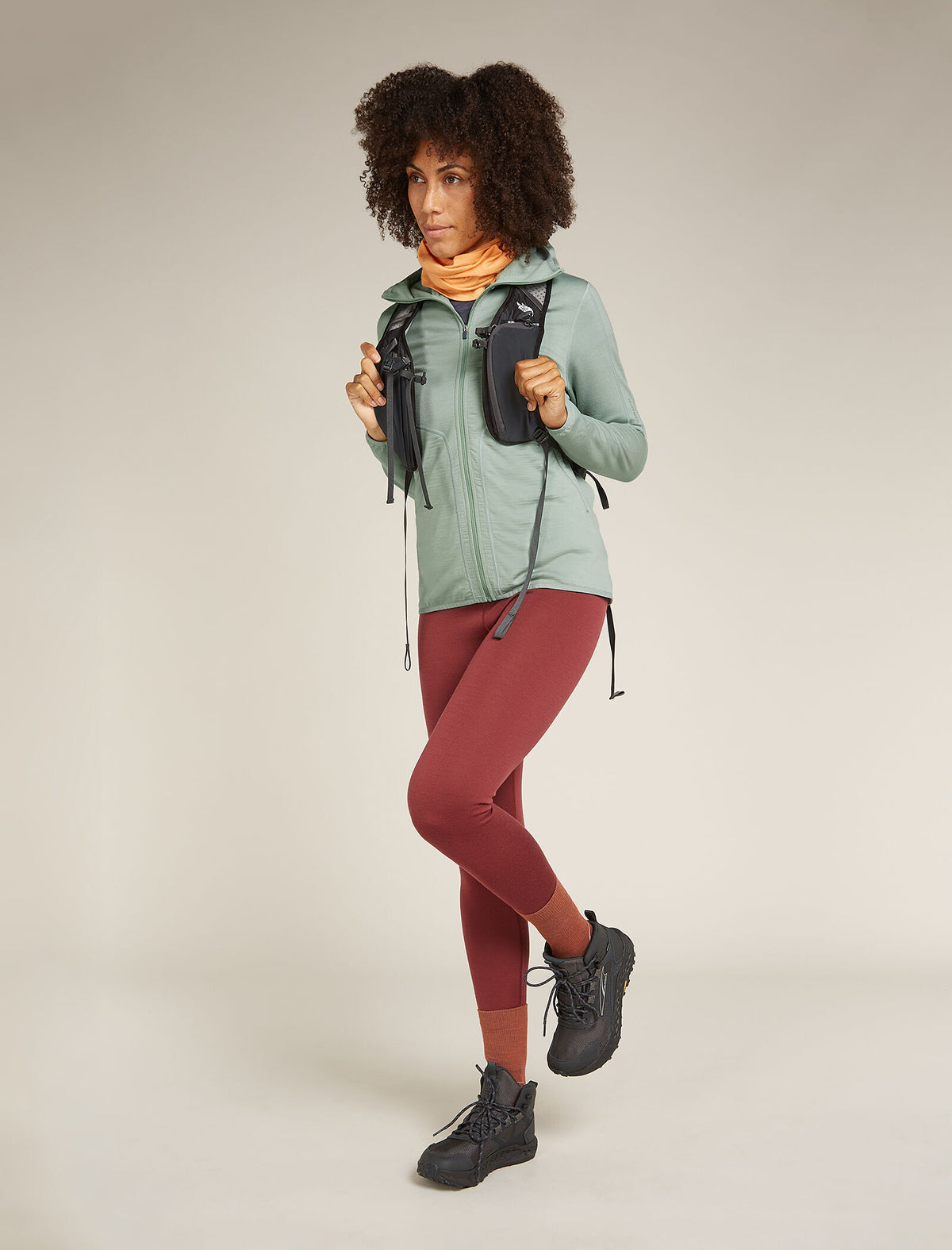 Women's Merino 560 Realfleece™ Elemental Long Sleeve Zip Hoodie Moss - 4