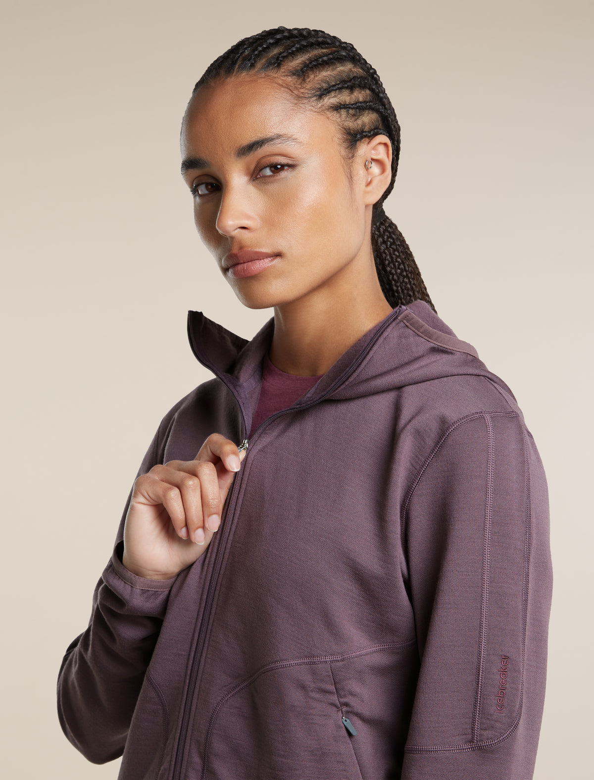 560 RealFleece™ Elemental Zip Hoodie Grey Plum - 6