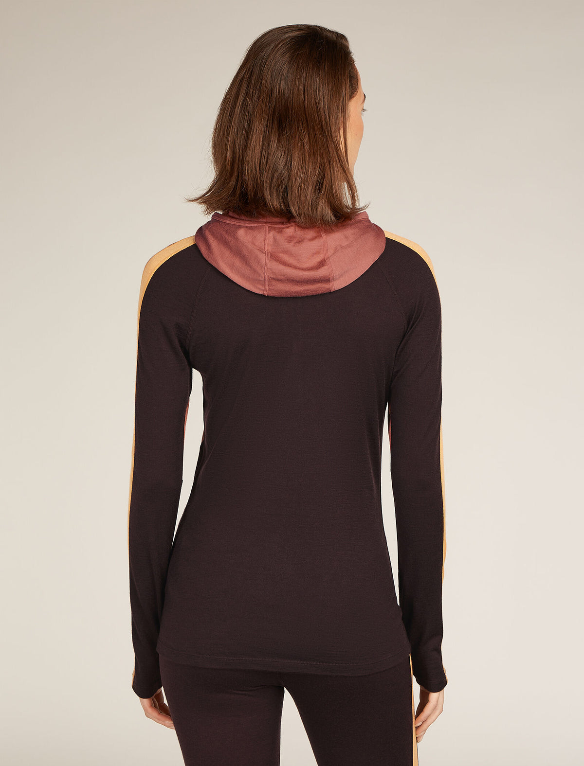 Women's Merino 200 Sonebula Long Sleeve Half Zip Thermal Hoodie Bittersweet - 2