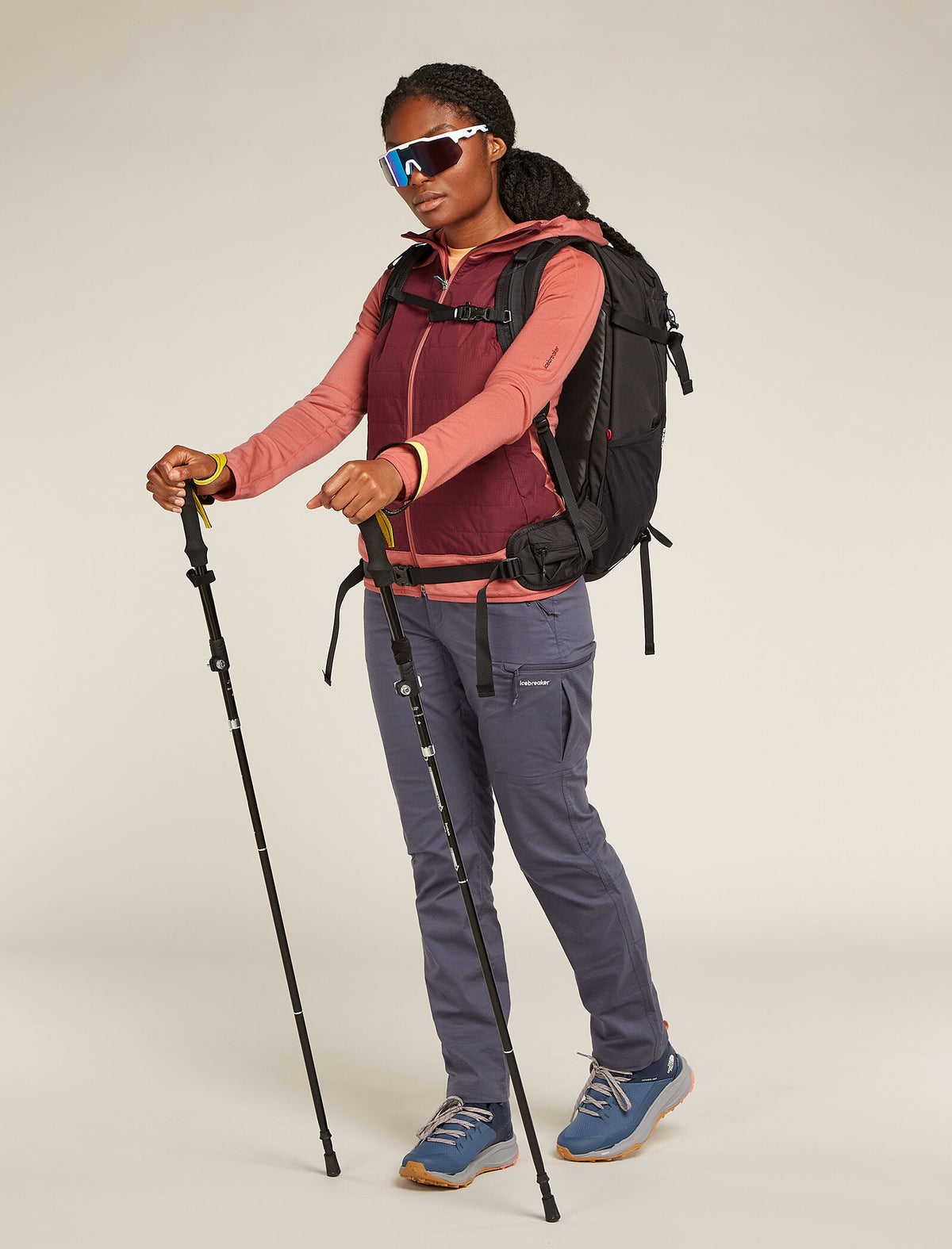 Haut à capuche, manches longues et glissière Quantum Hybrid en mélange de mérinos Women's  - 4