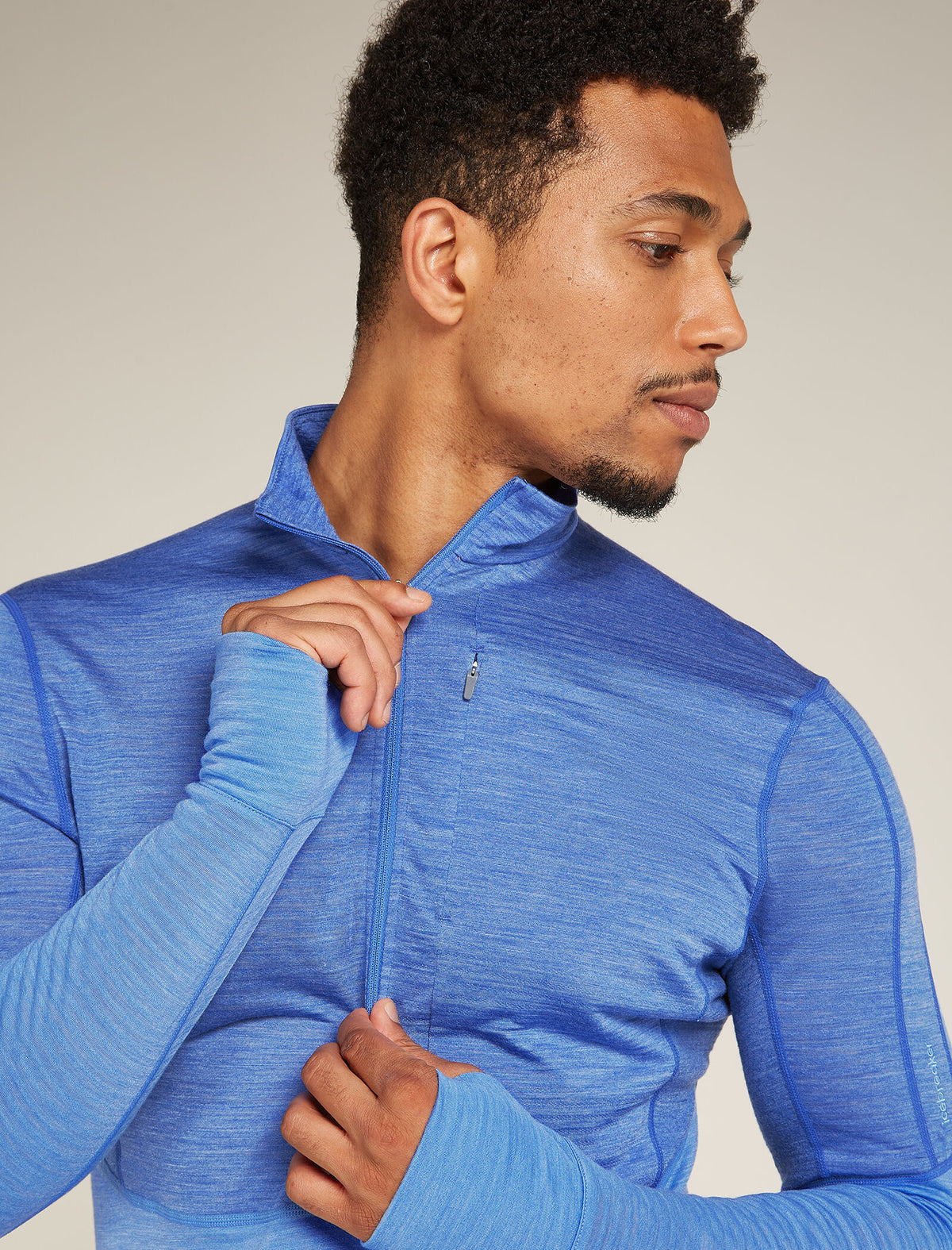 Men's Merino Blend 200 Realfleece™ Descender Long Sleeve Half Zip Top Brillant/Baja - 8