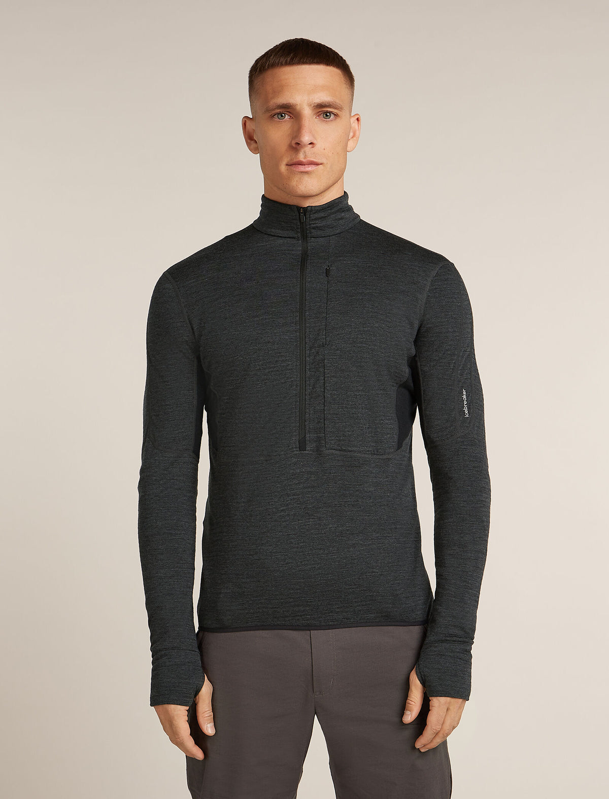 Men's 200 Descender Half Zip Jet Hthr/Black - 1