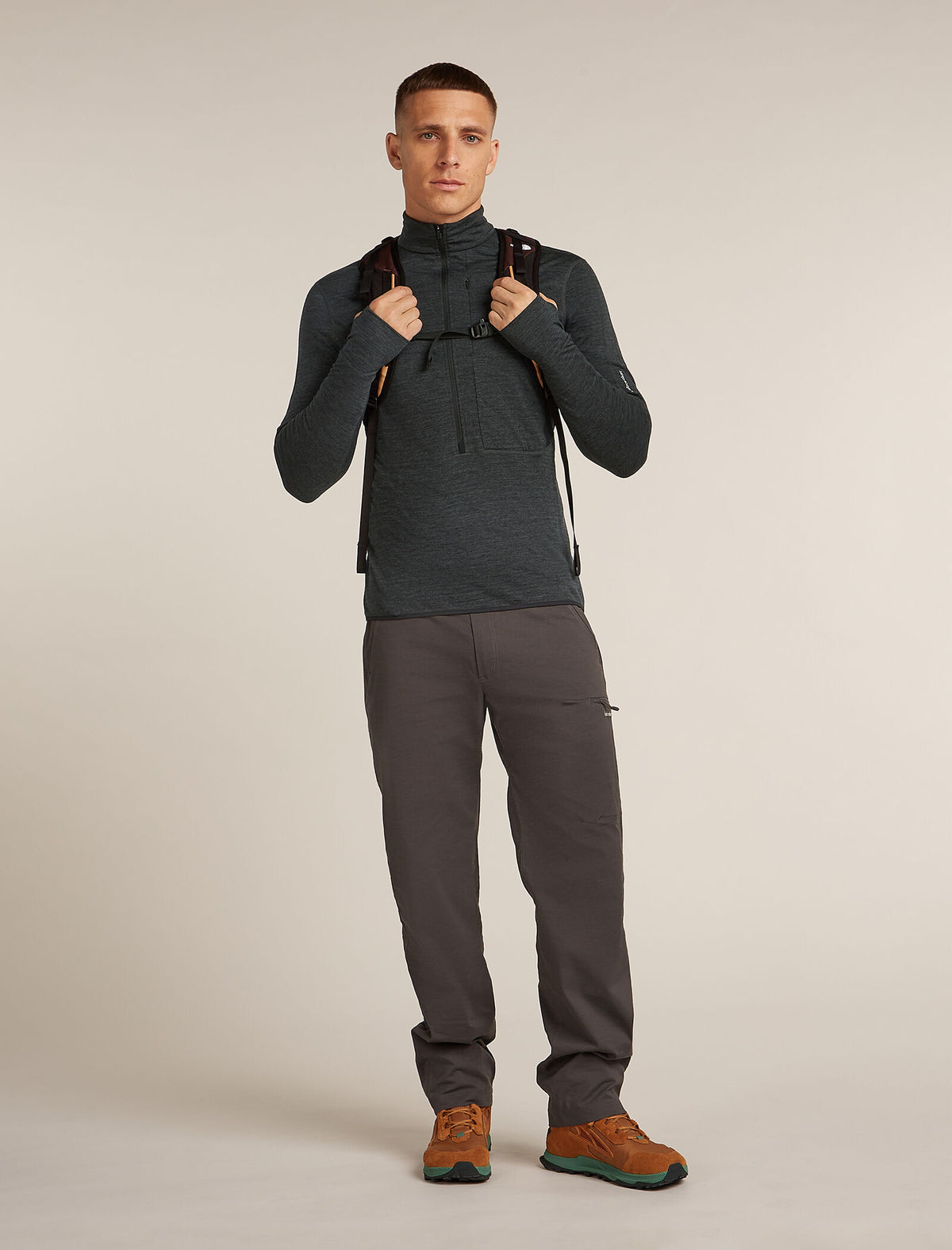 Men's 200 Descender Half Zip Jet Hthr/Black - 4
