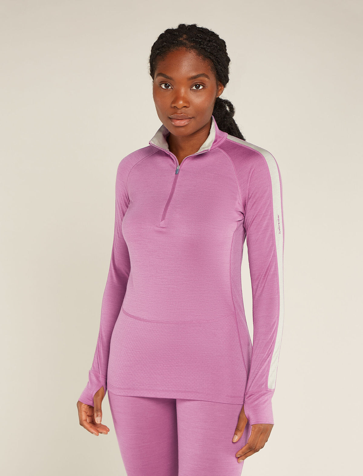 Top termico a maniche lunghe con zip corta in misto di lana merino 125 ZoneKnit™ Donna  - 1