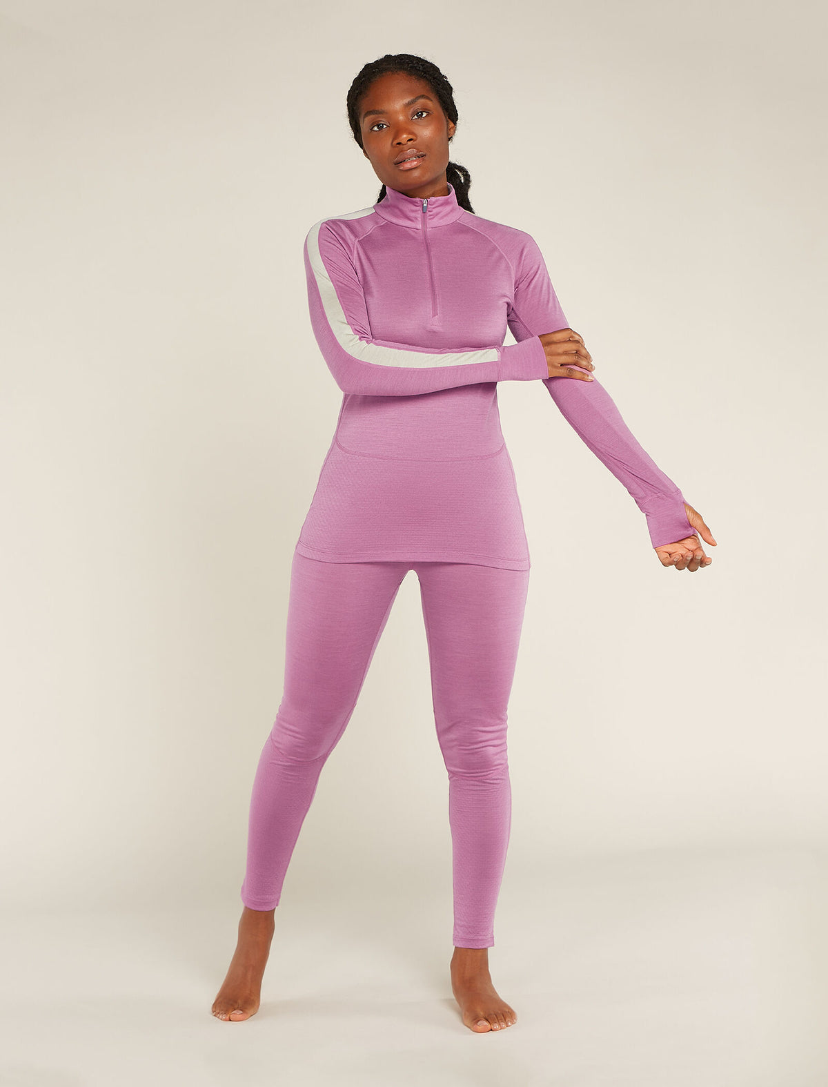 Top termico a maniche lunghe con zip corta in misto di lana merino 125 ZoneKnit™ Donna  - 3