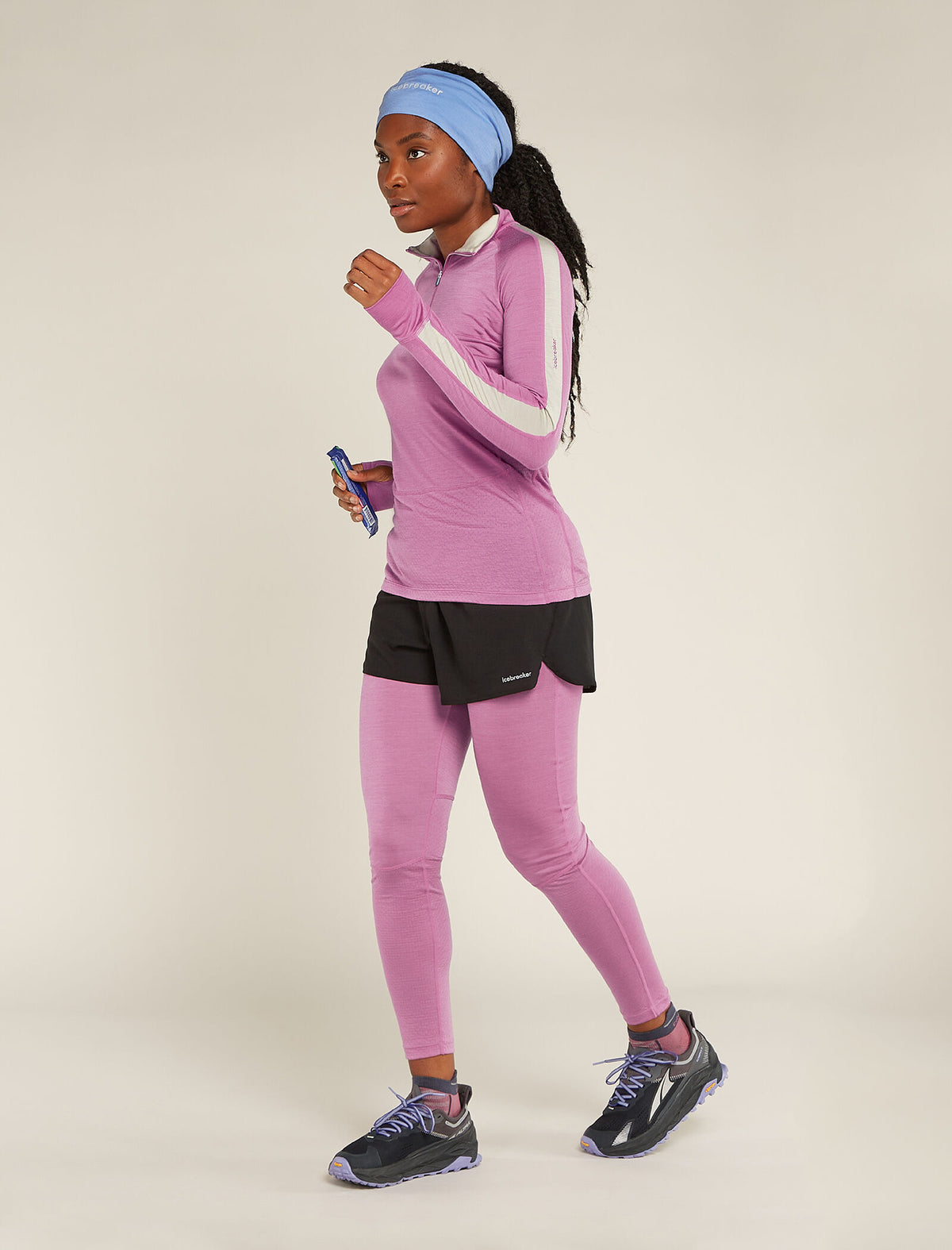 Top termico a maniche lunghe con zip corta in misto di lana merino 125 ZoneKnit™ Donna  - 4