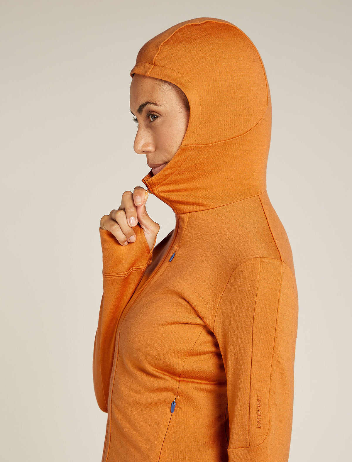 Giacca con zip e cappuccio in lana merino 260 Quantum Donna  - 9