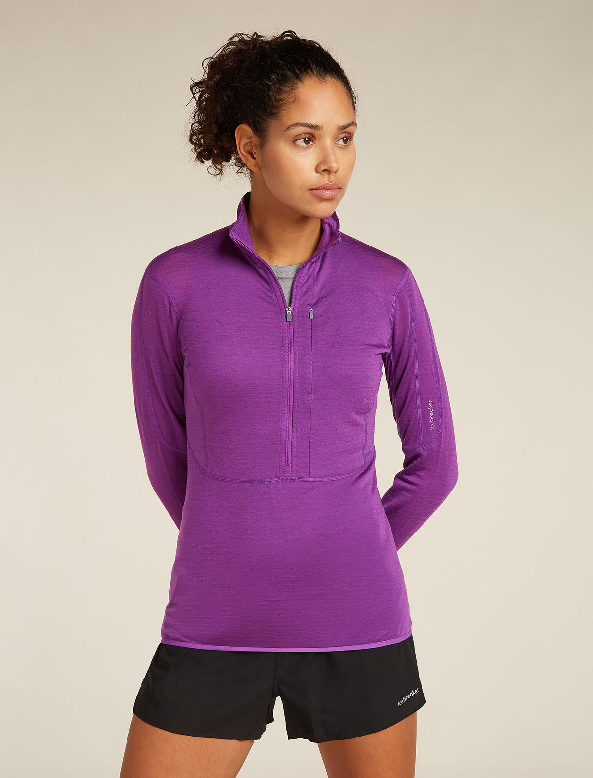 Dames 200 RealFleece™ Descender jas met lange mouwen en halve rits van merinowolmix  - 1