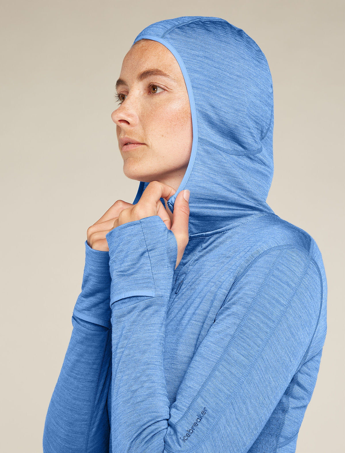 Maglia a maniche lunghe con zip e cappuccio in misto di lana merino 200 RealFleece™ Descender Donna  - 9