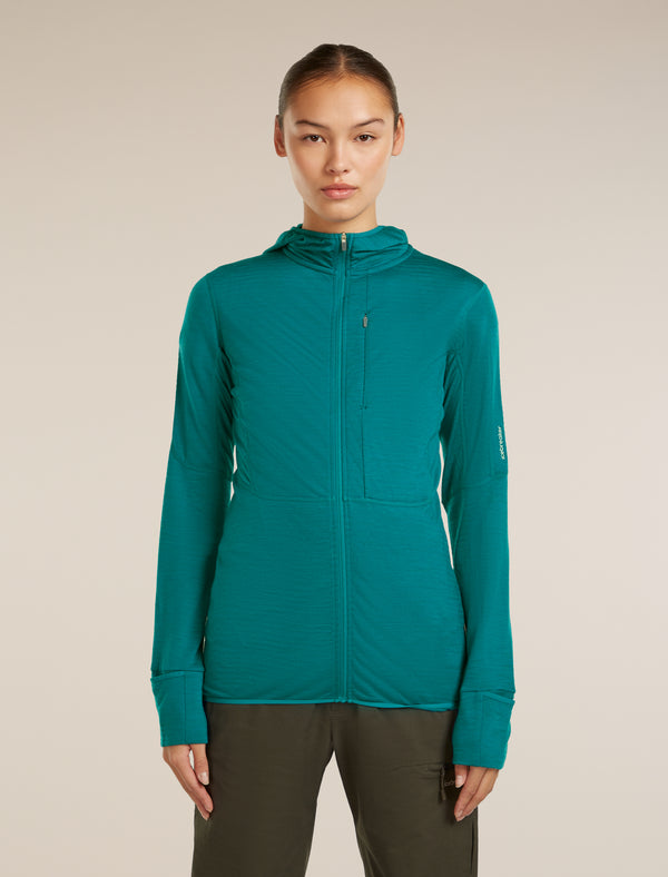 Icebreaker Quantum Hybrid L/S Zip Hoodie - Veste en laine mérinos Femme Icebreaker Quantum Hybrid L/S Zip Hoodie - Veste en laine mérinos Femme