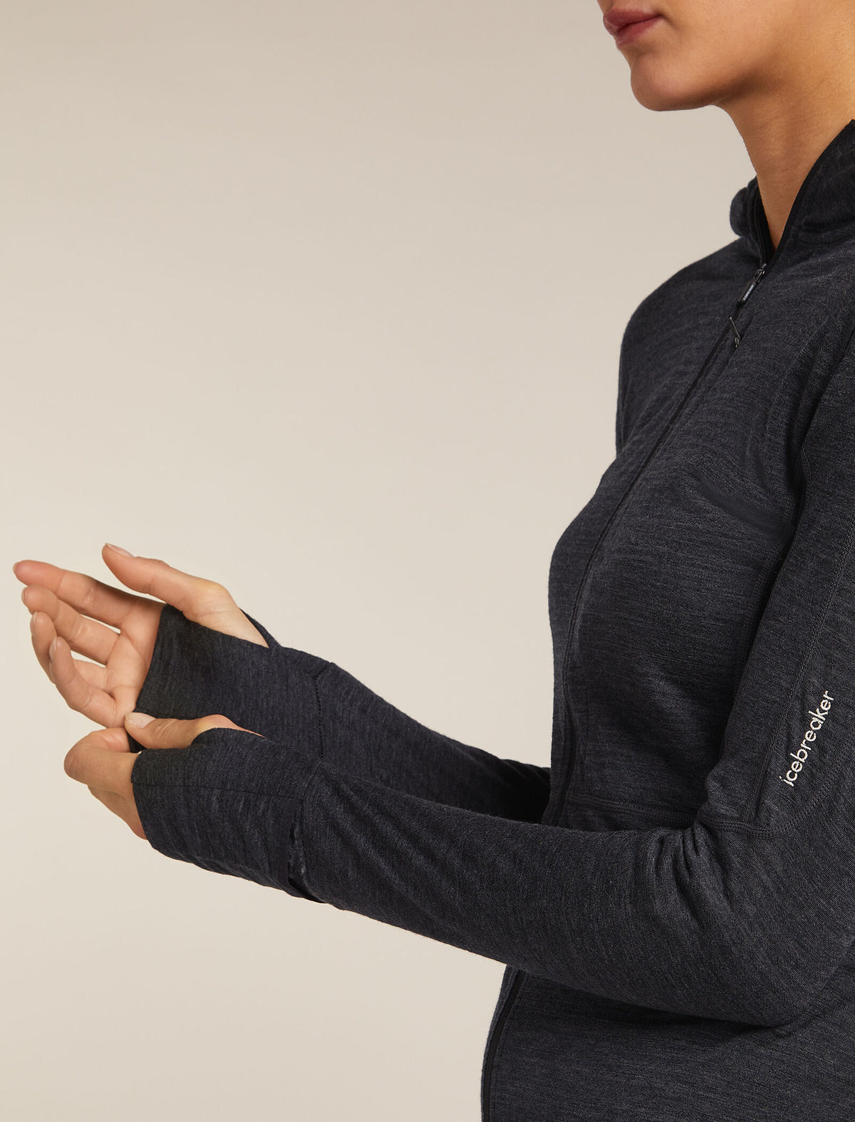 Women's 200 Descender Zip Hoodie Jet Hthr/Black - 6