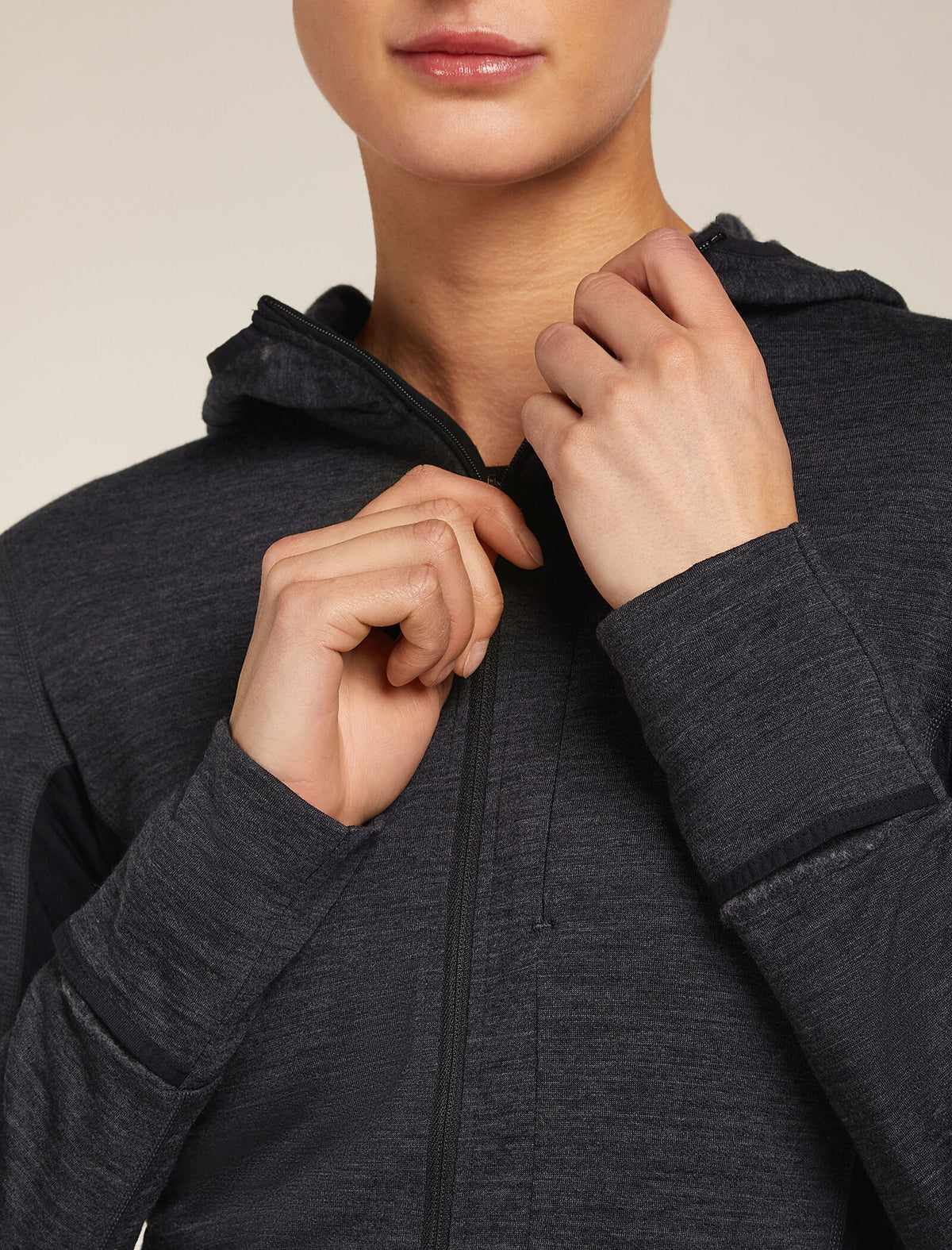 Women's 200 Descender Zip Hoodie Jet Hthr/Black - 7