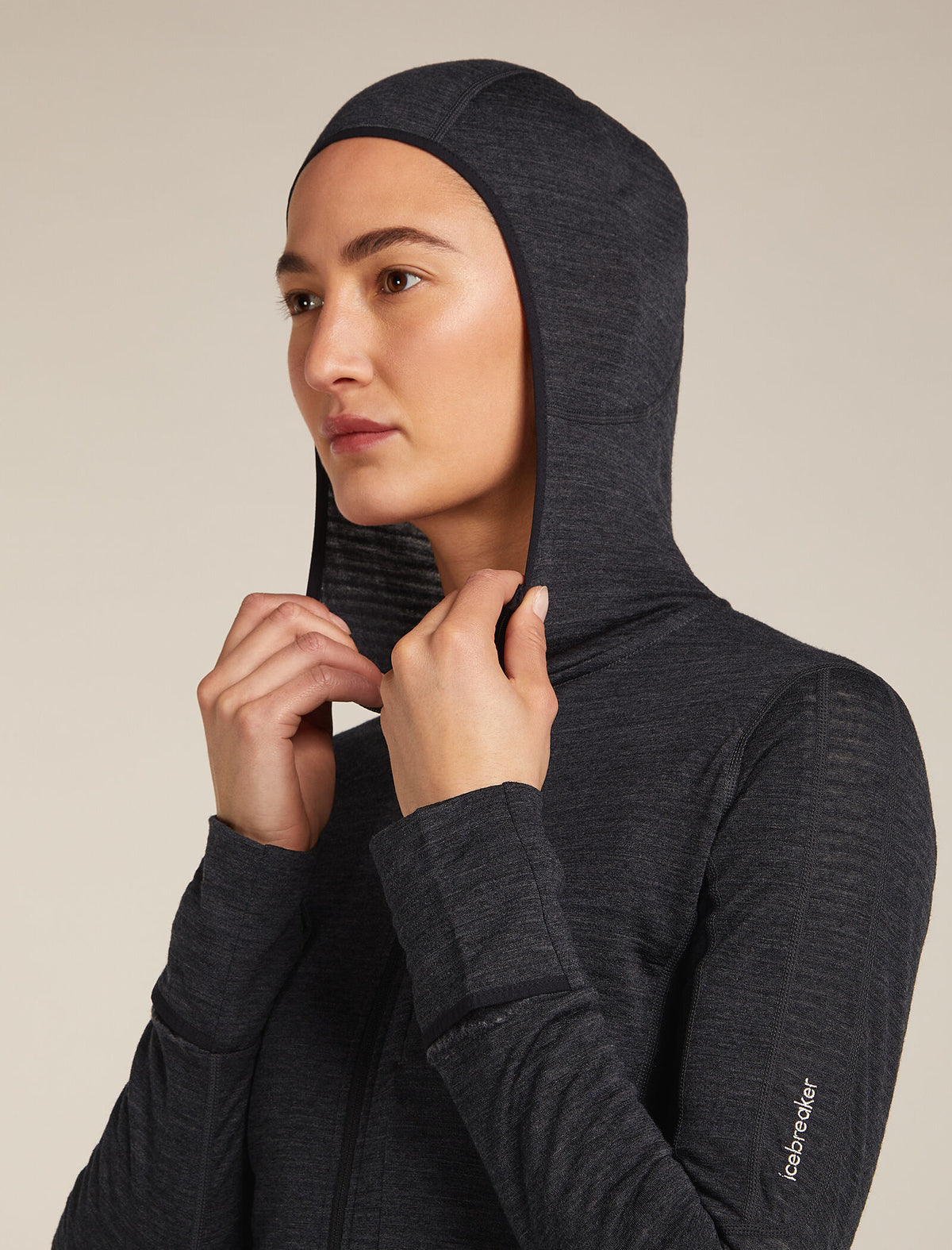 Women's 200 Descender Zip Hoodie Jet Hthr/Black - 8