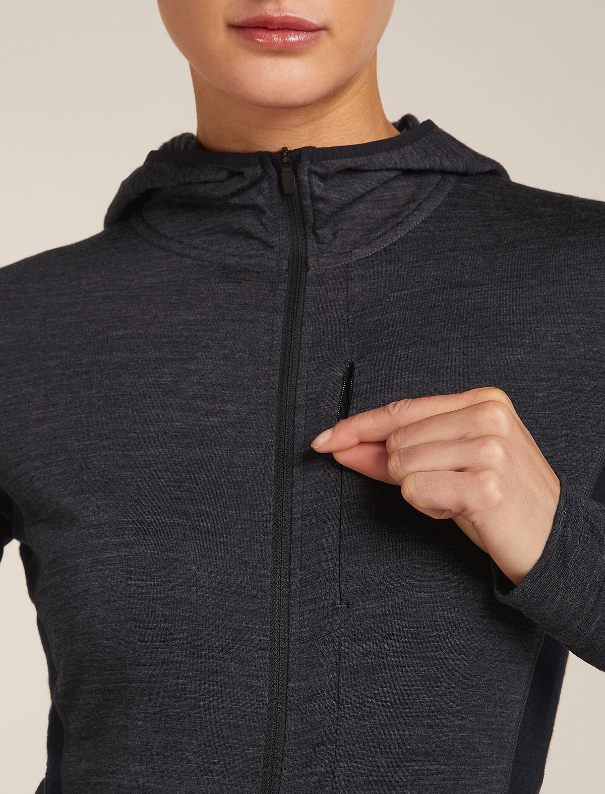 Women's 200 Descender Zip Hoodie Jet Hthr/Black - 9