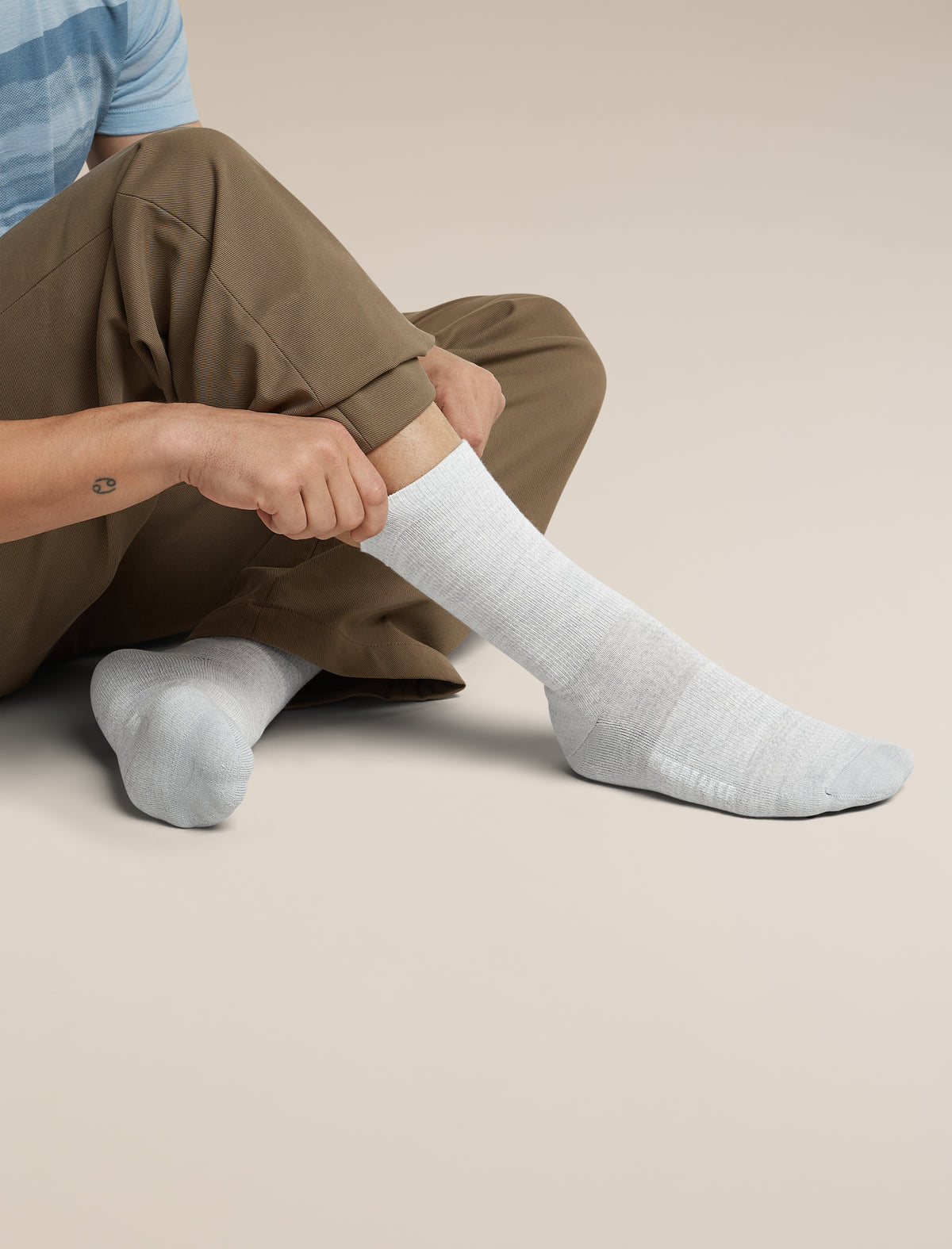 Men Lifestyle Crew Socks Blizzard Hthr - 5
